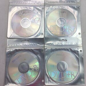 Philips Dvd+R 4.7GB 120 Minute Blank Media Discs Set Of 4 Sealed
